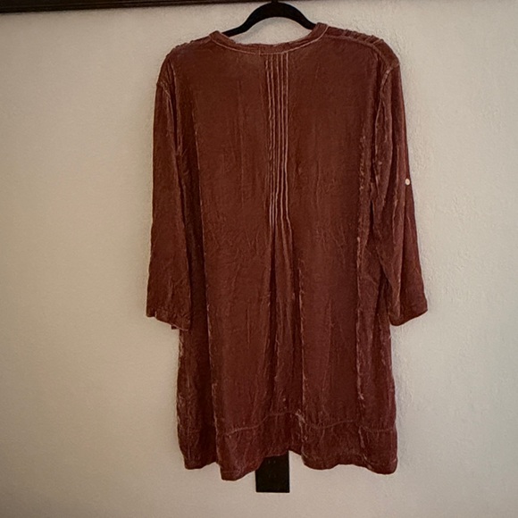 CP SHADES mauve silk velvet tunic top size L - Picture 8 of 8